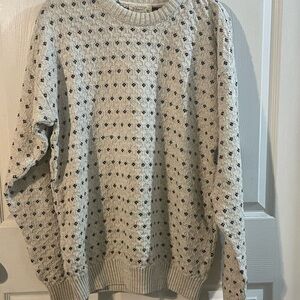 St. John's Bay Beige and Black Crewneck Sweater